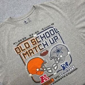 Dallas Cowboys Cleveland Browns Tecmo Bowl Old School Match Up T Shirt Men's 2XL